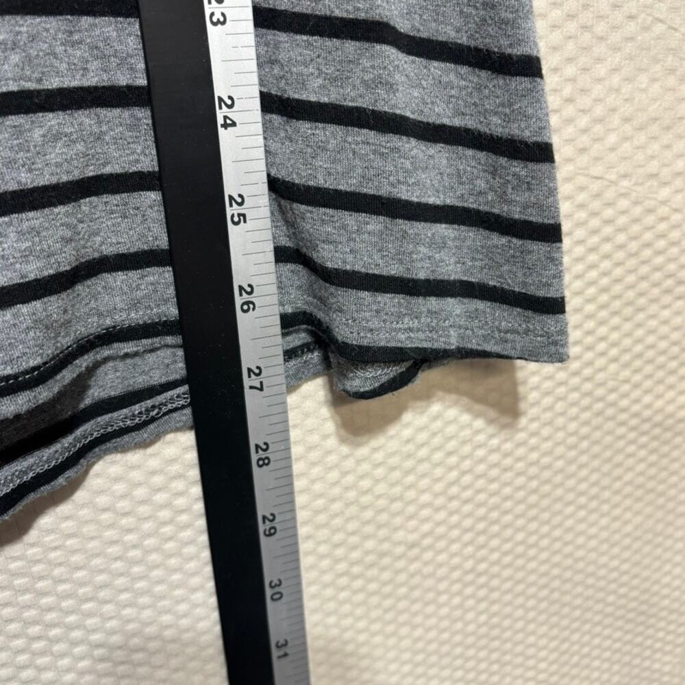 Ella Moss Gray Black Striped 3/4 Sleeve Top Size S Relaxed Fit Soft Knit - Picture 8 of 10